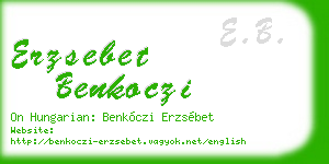erzsebet benkoczi business card
