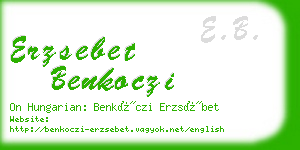 erzsebet benkoczi business card